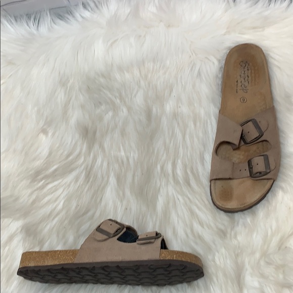 Biostep Shoes Biostep Tan Suede Double Strap Sandal